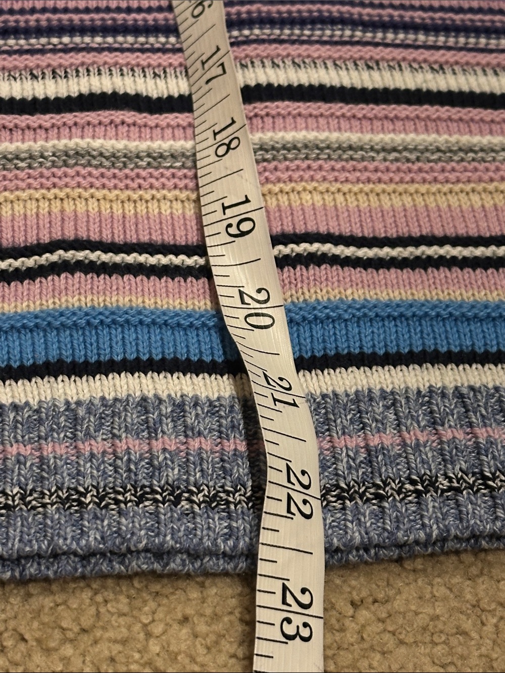 NIC+ZOE Striped V-Neck Sweater in Purple, Yellow, Blue & Cream - Picture 6 of 8